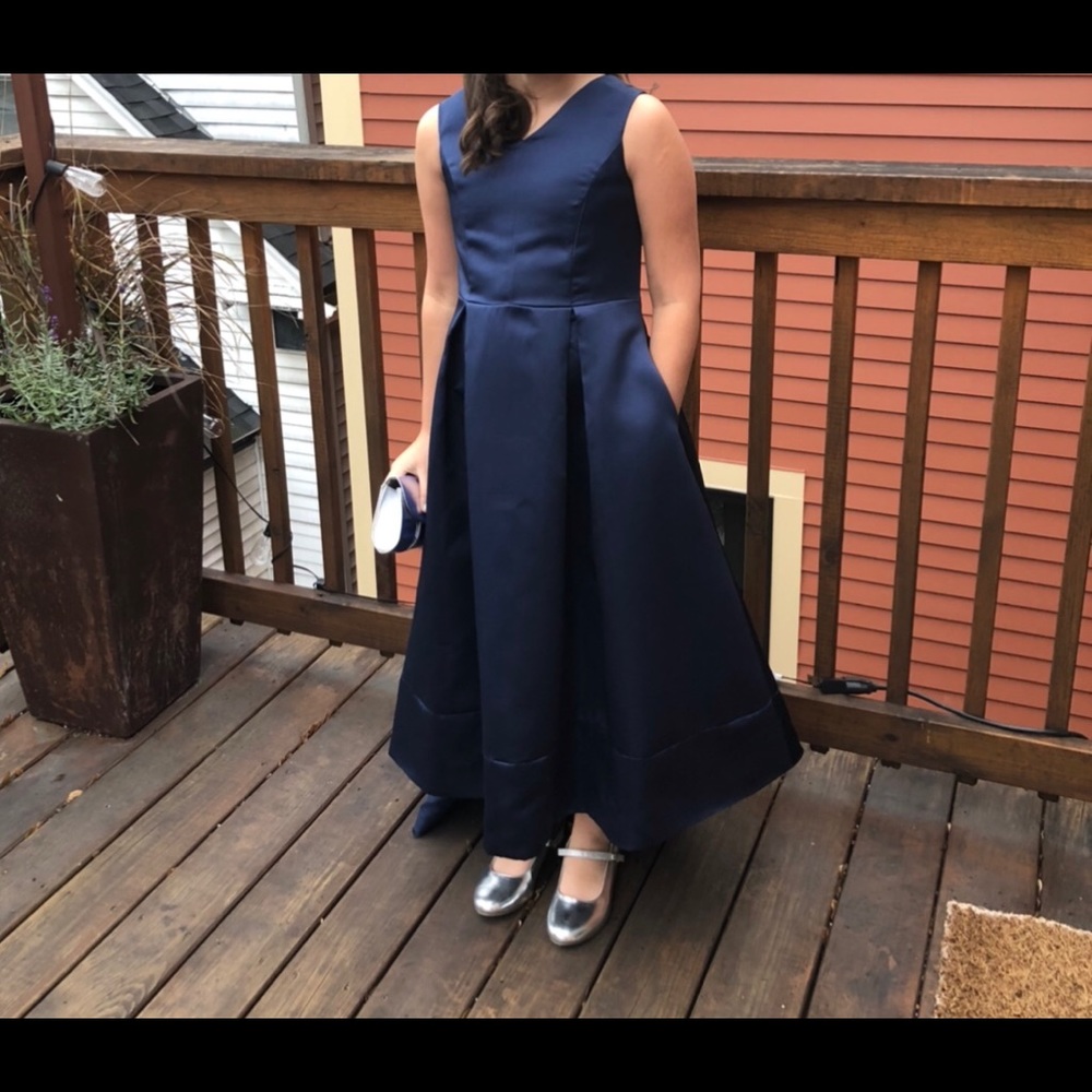 Girls Navy evening dress